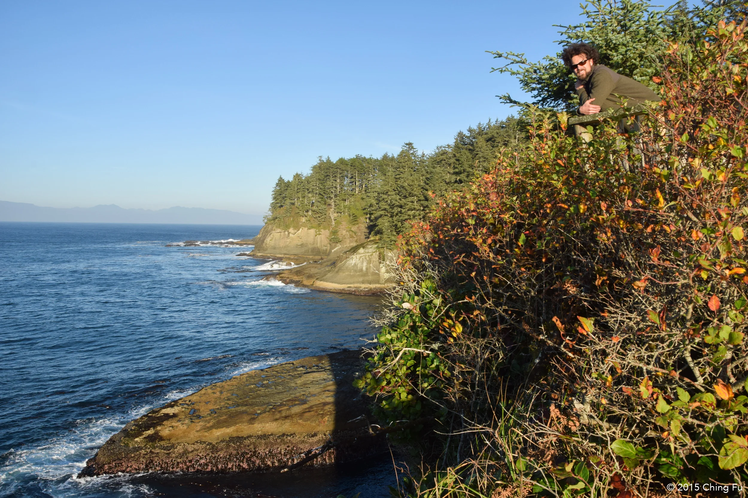 Jerud enjoying the view from the platform.