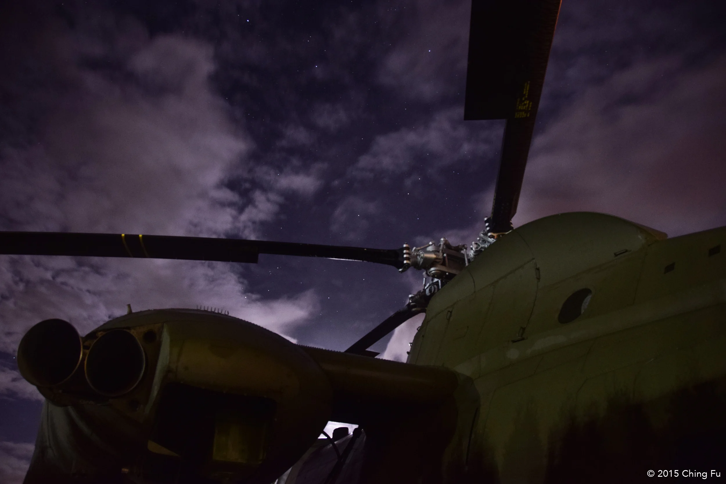 A Sikorsky CH-37B cargo helicopter that lives outside the museum.