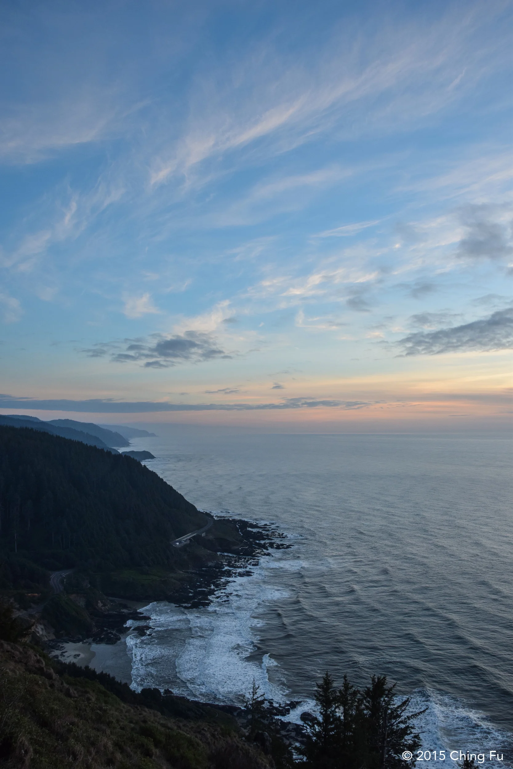 View of the coastline from Whispering Spruce Trail.