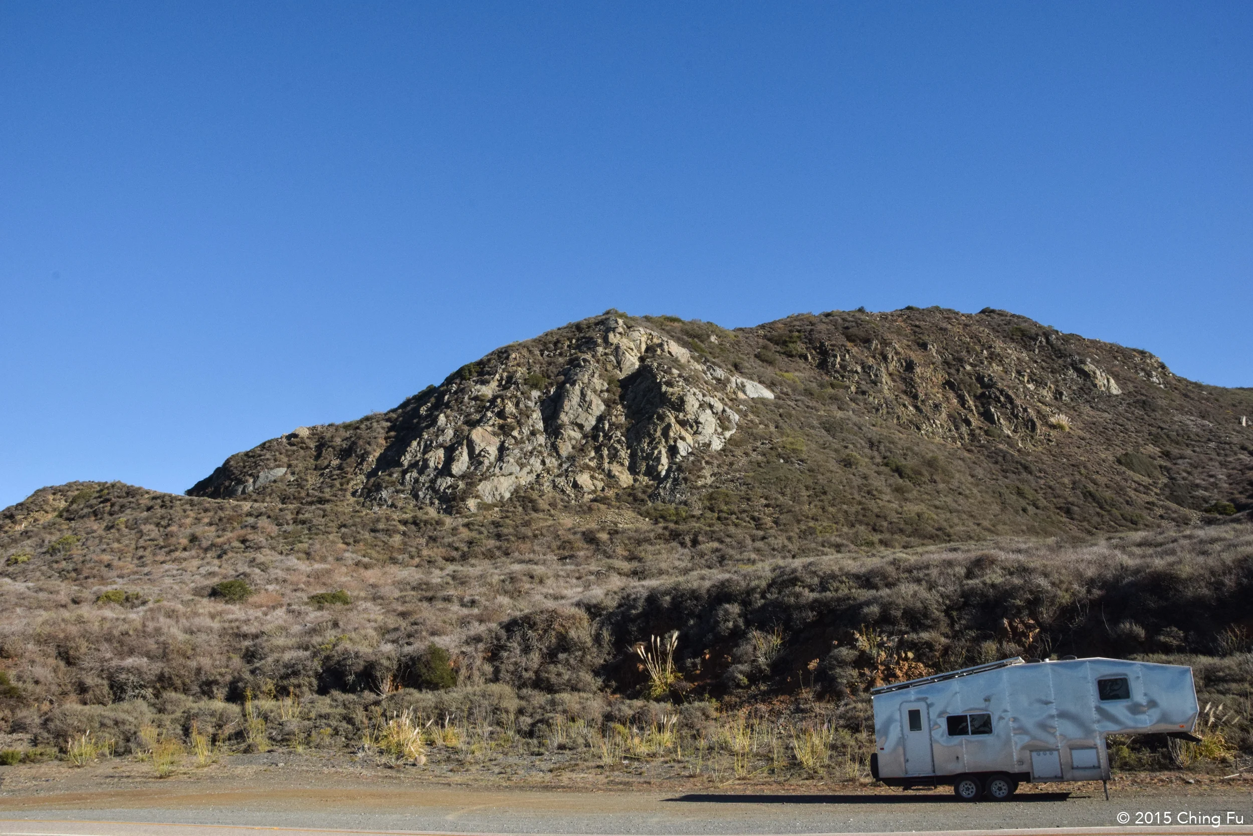 Parked along Hwy 1.