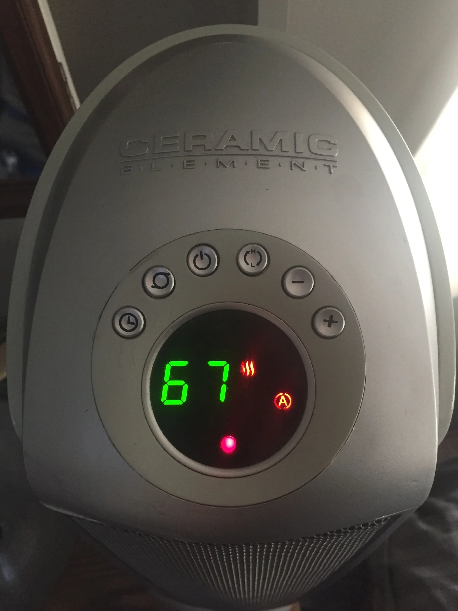 Our space heater. Lots of glowing lights to keep the inverter busy.