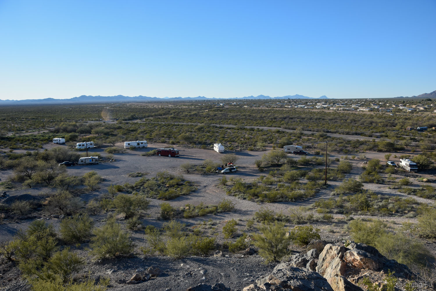  View of our site from the top of the hill. 