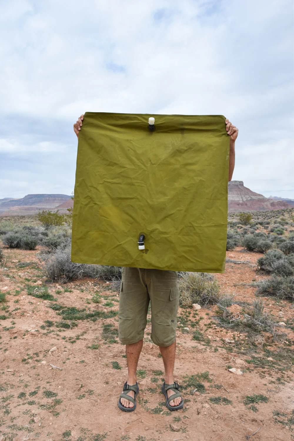 The Aquatank2 30 gallon water bag is 3' x 3' unfolded.