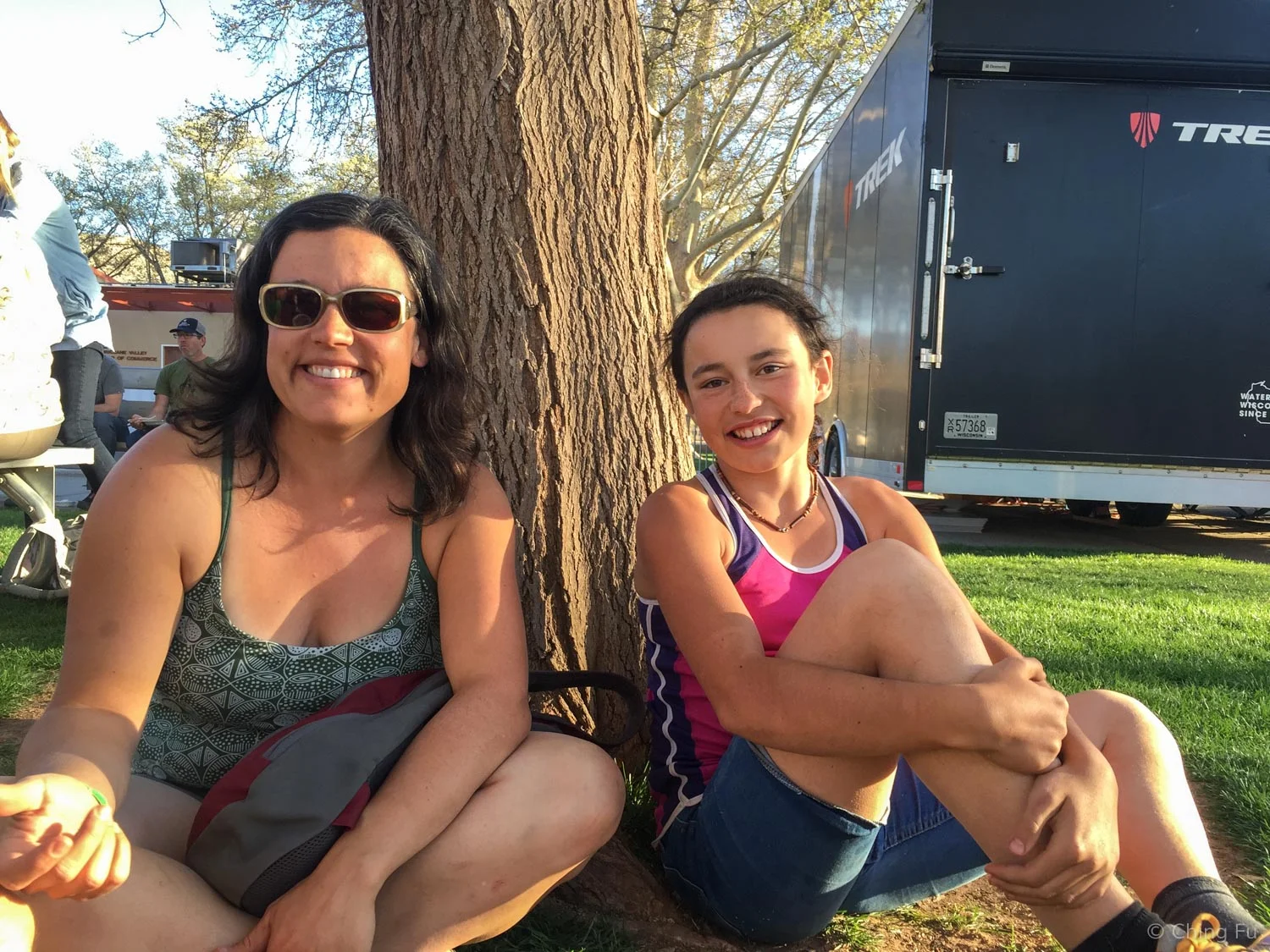 Hanging out with Cat and Mara at the festival dinner.