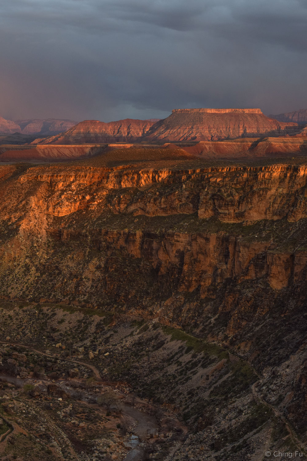 Another look at the canyon and the Virgin River that we could see from La Verkin Overlook.