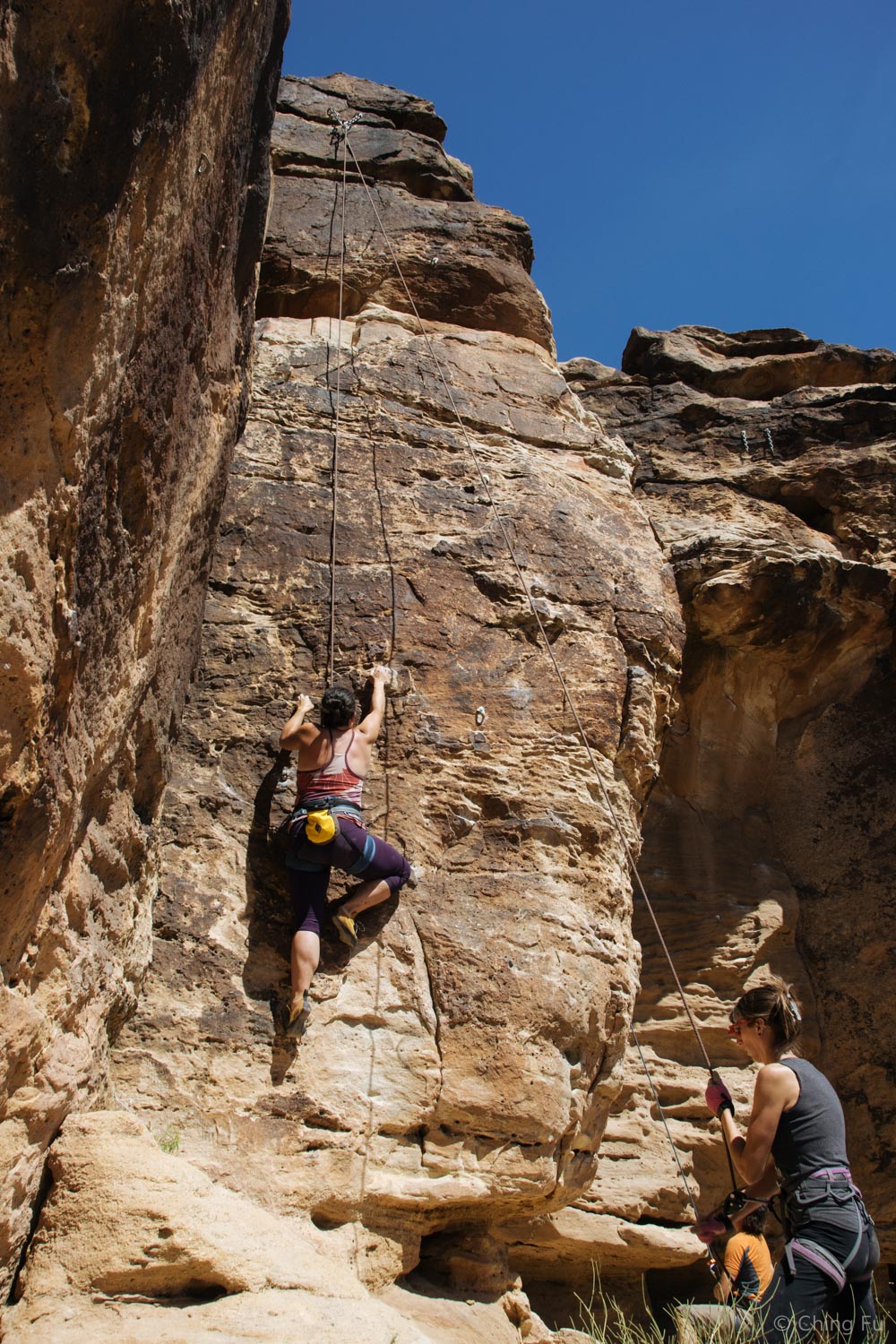  Cat climbing while Jennifer belayed. 