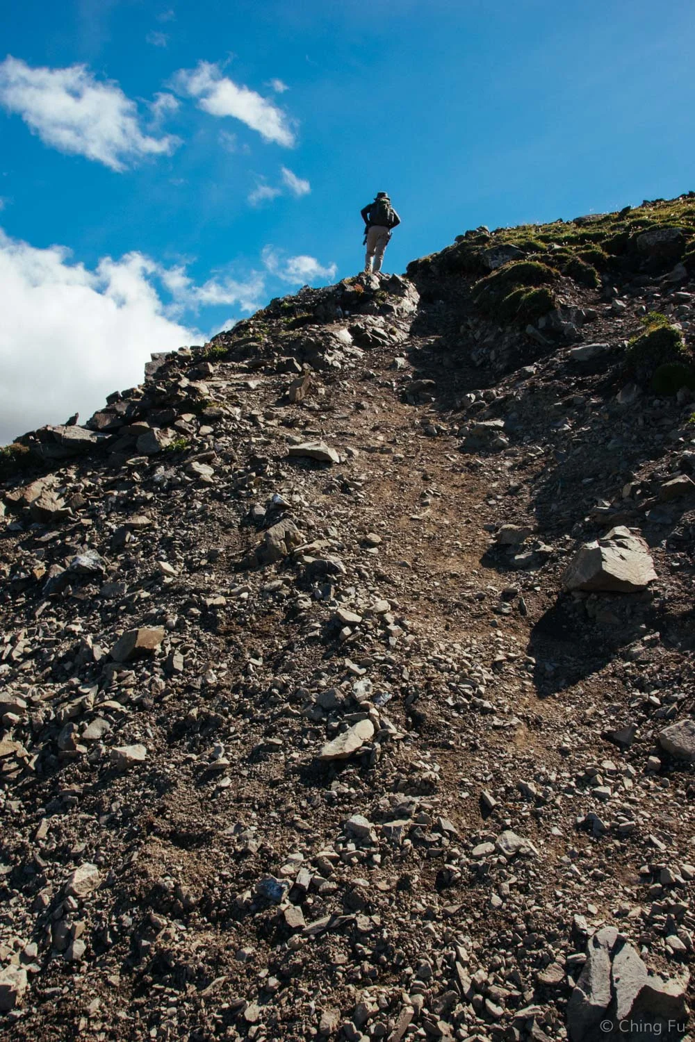 The trail got steeper.