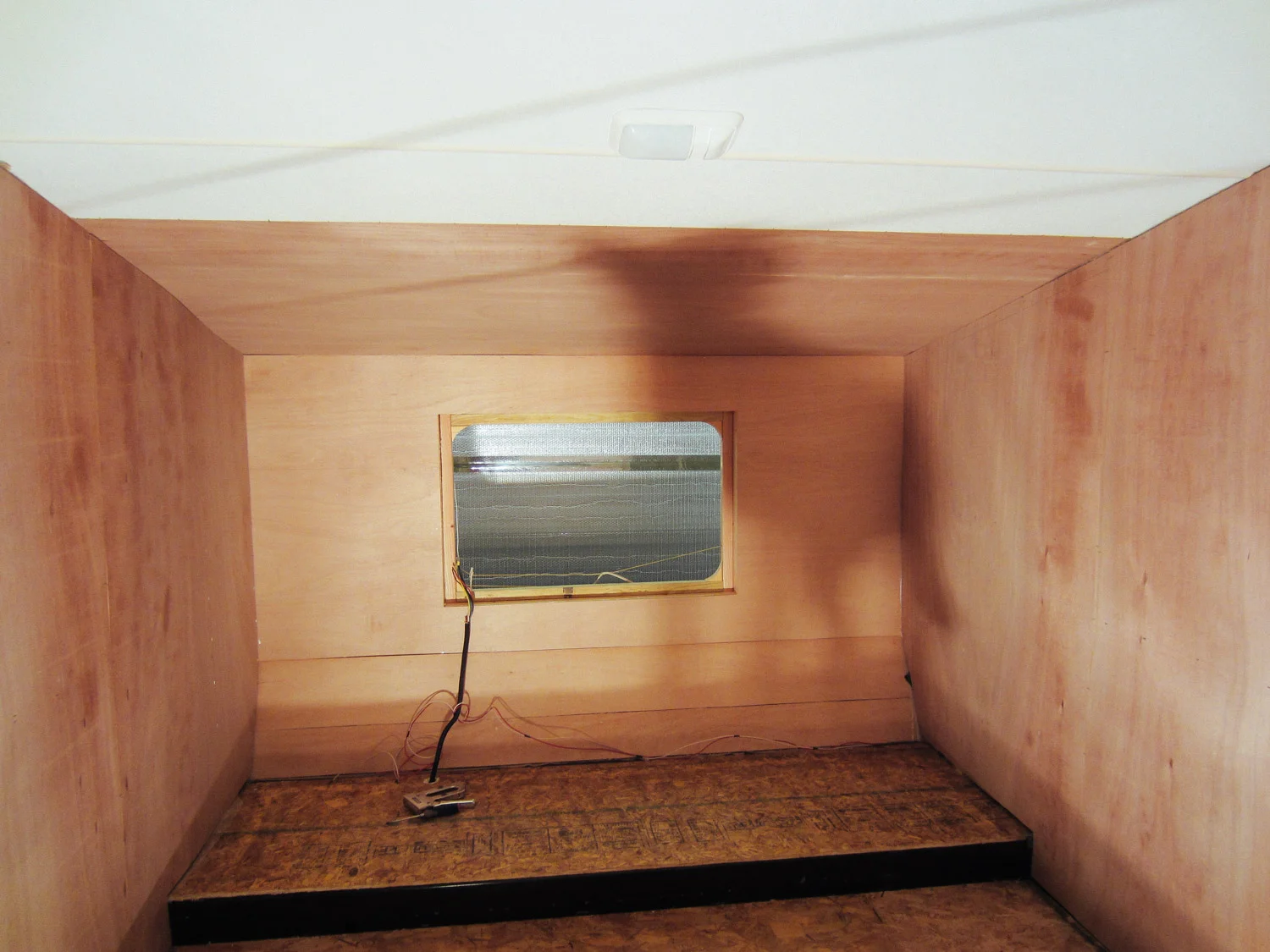 Sheets of luan formed the inside walls.
