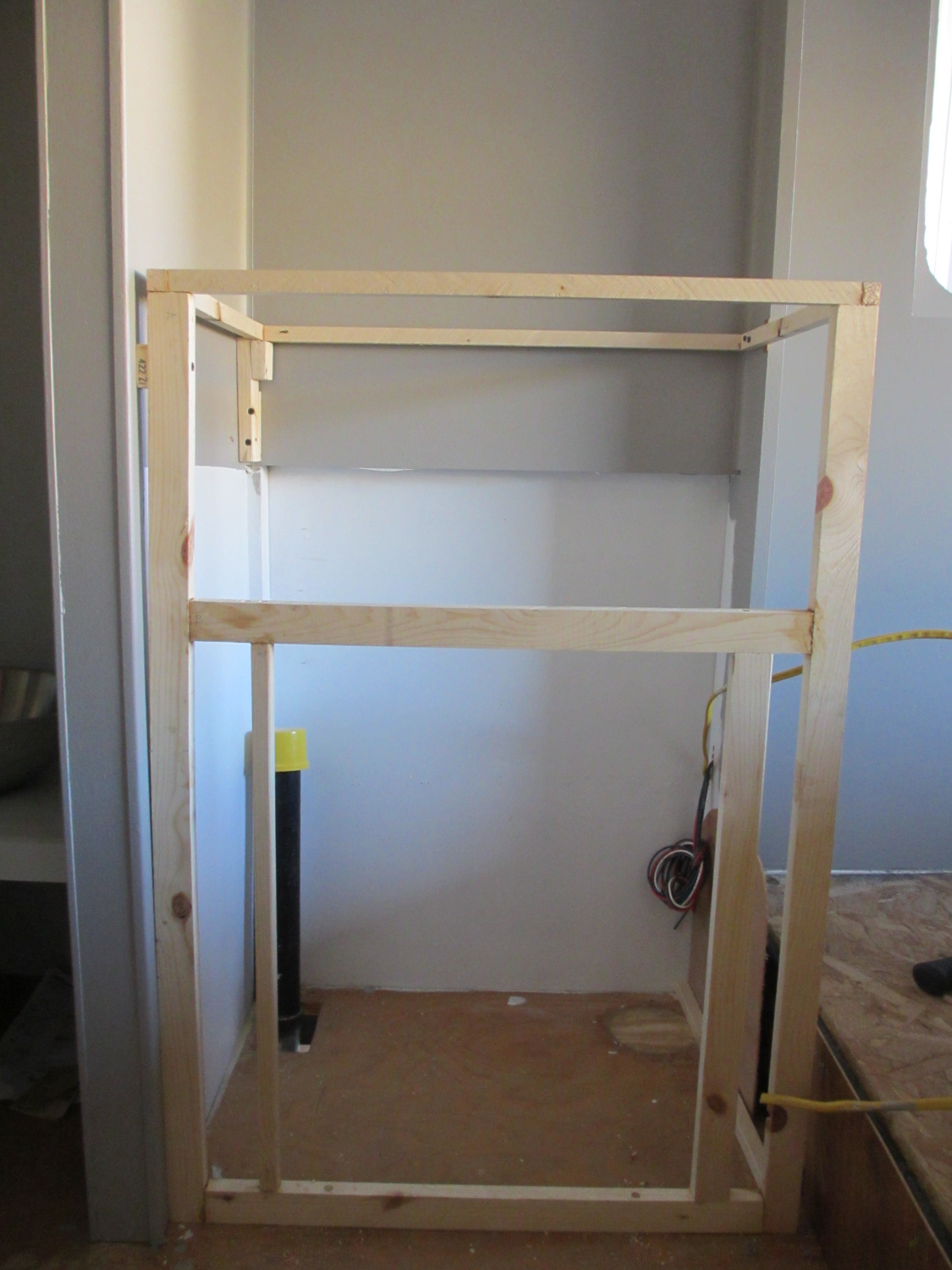  The frame of our new bathroom cabinet. 