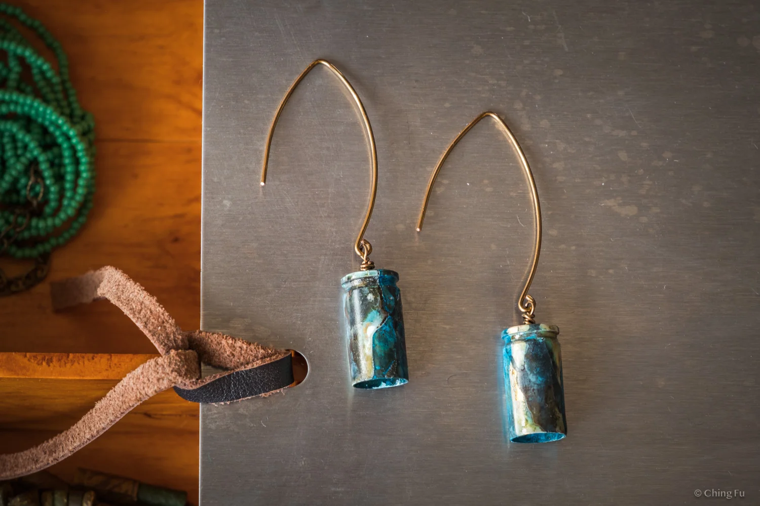 Salvaged bullet casing earrings - Viridian Range