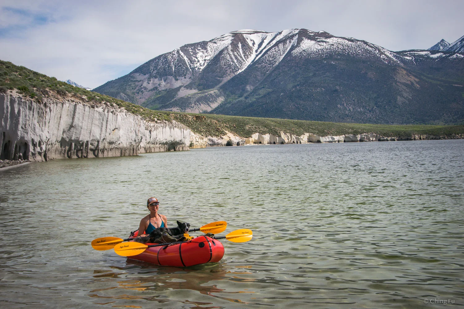 Paddling on Crowley Lake.