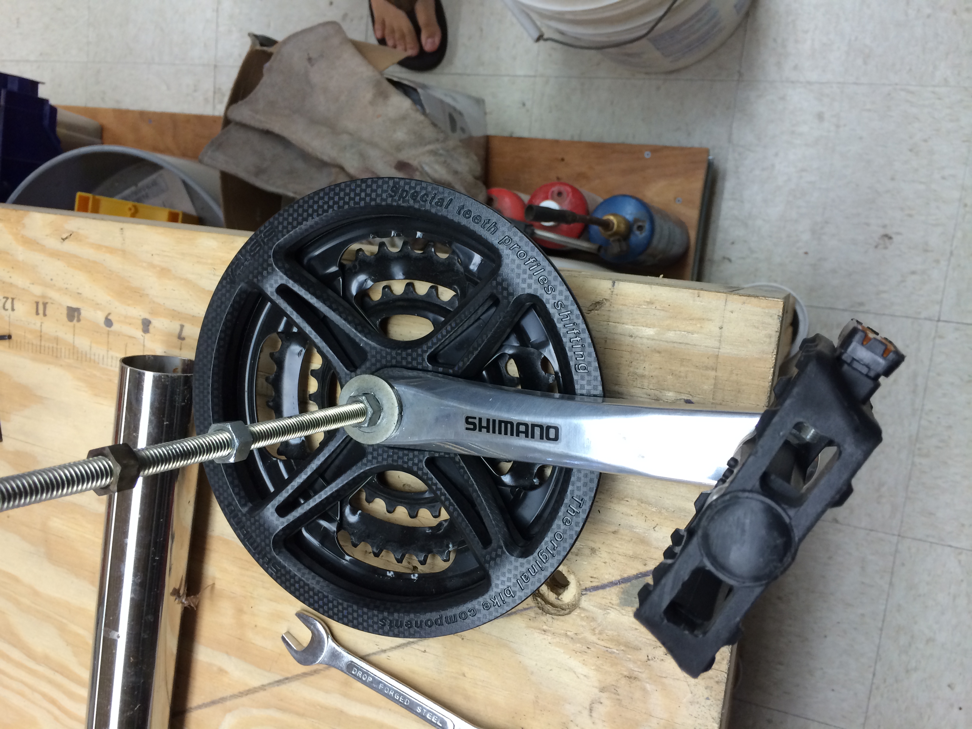 Removing Pedals from Old Cranks (should've done this first because of leverage)