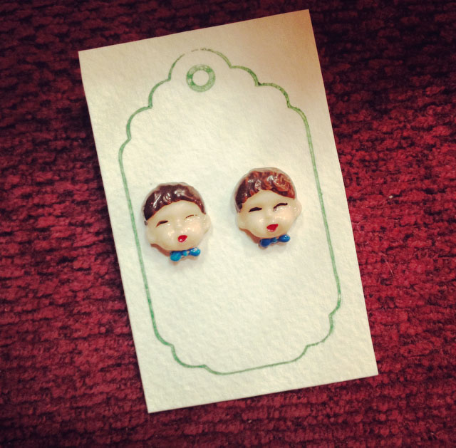 The cutest little stud earring faces! LOVE these!!
