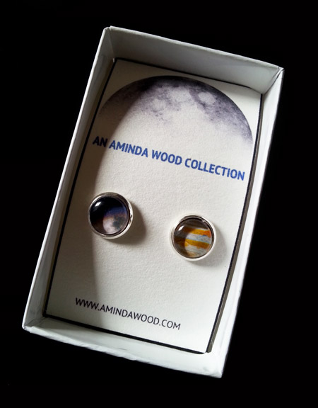Moon and Jupiter Mission Stud Earrings