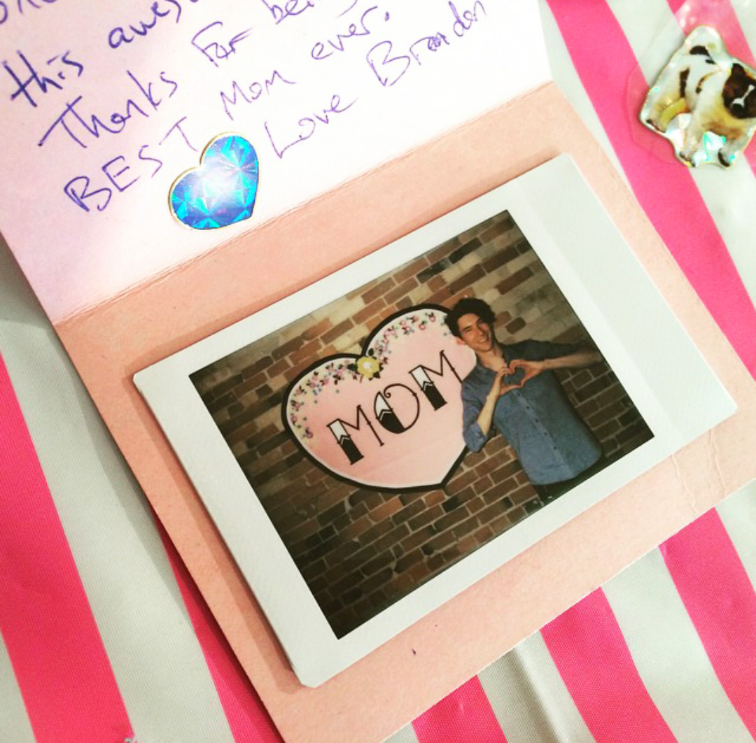 Brandon's mom loved her customized card! #boyswholovetheirmoms
