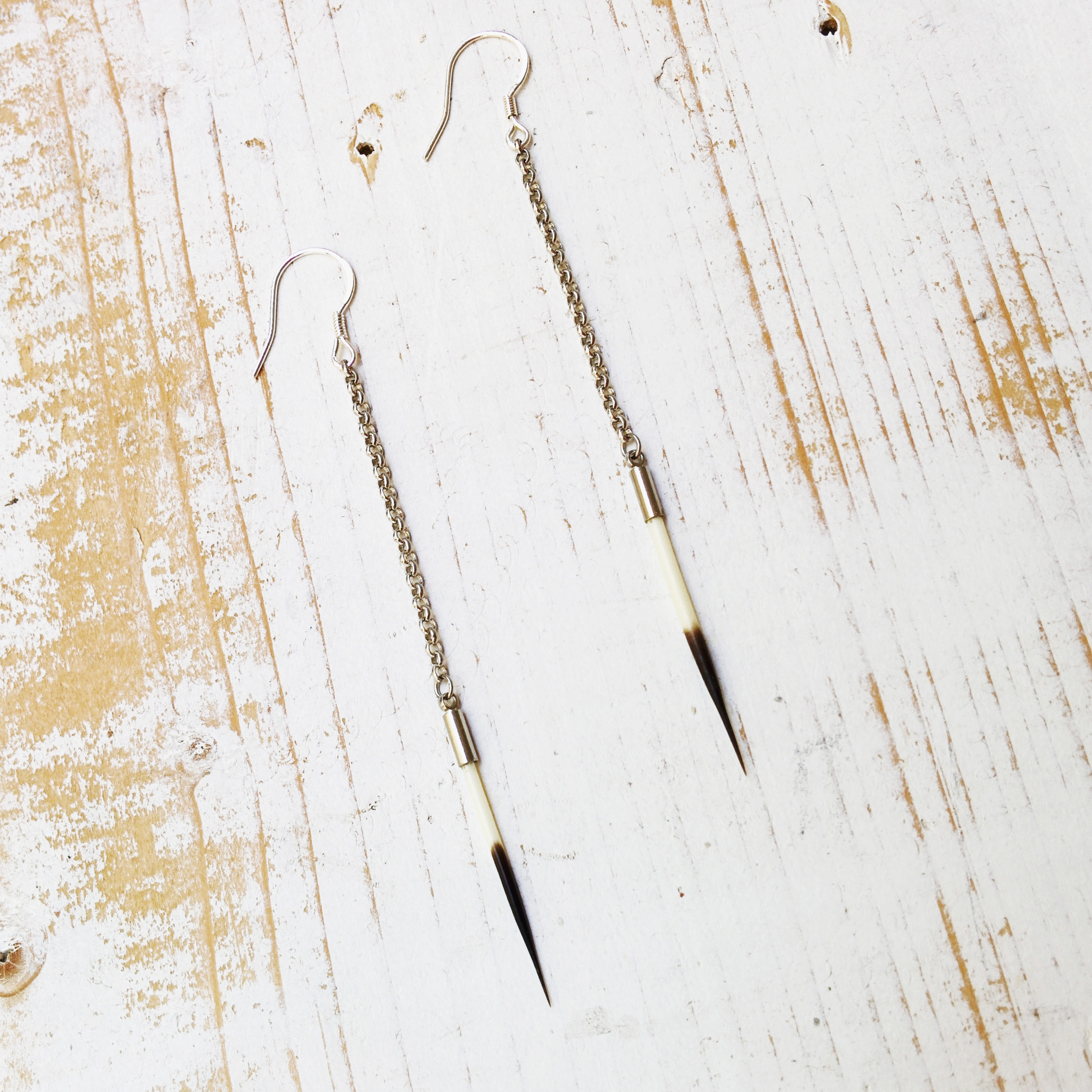beauty in nature in these minimalist porcupine quill earrings, available at the Leslieville Arts Market