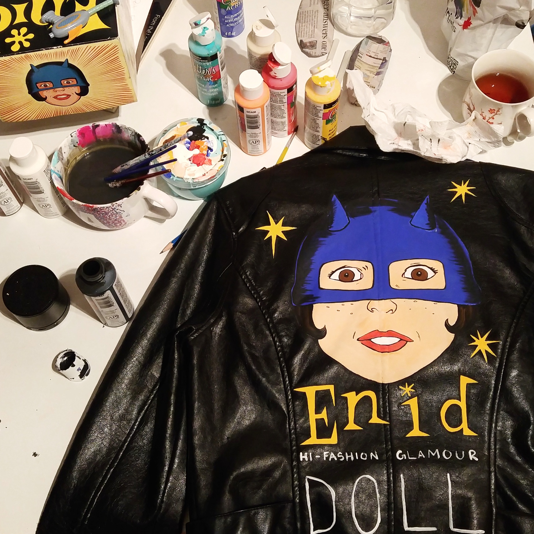 Jacket painting in progress