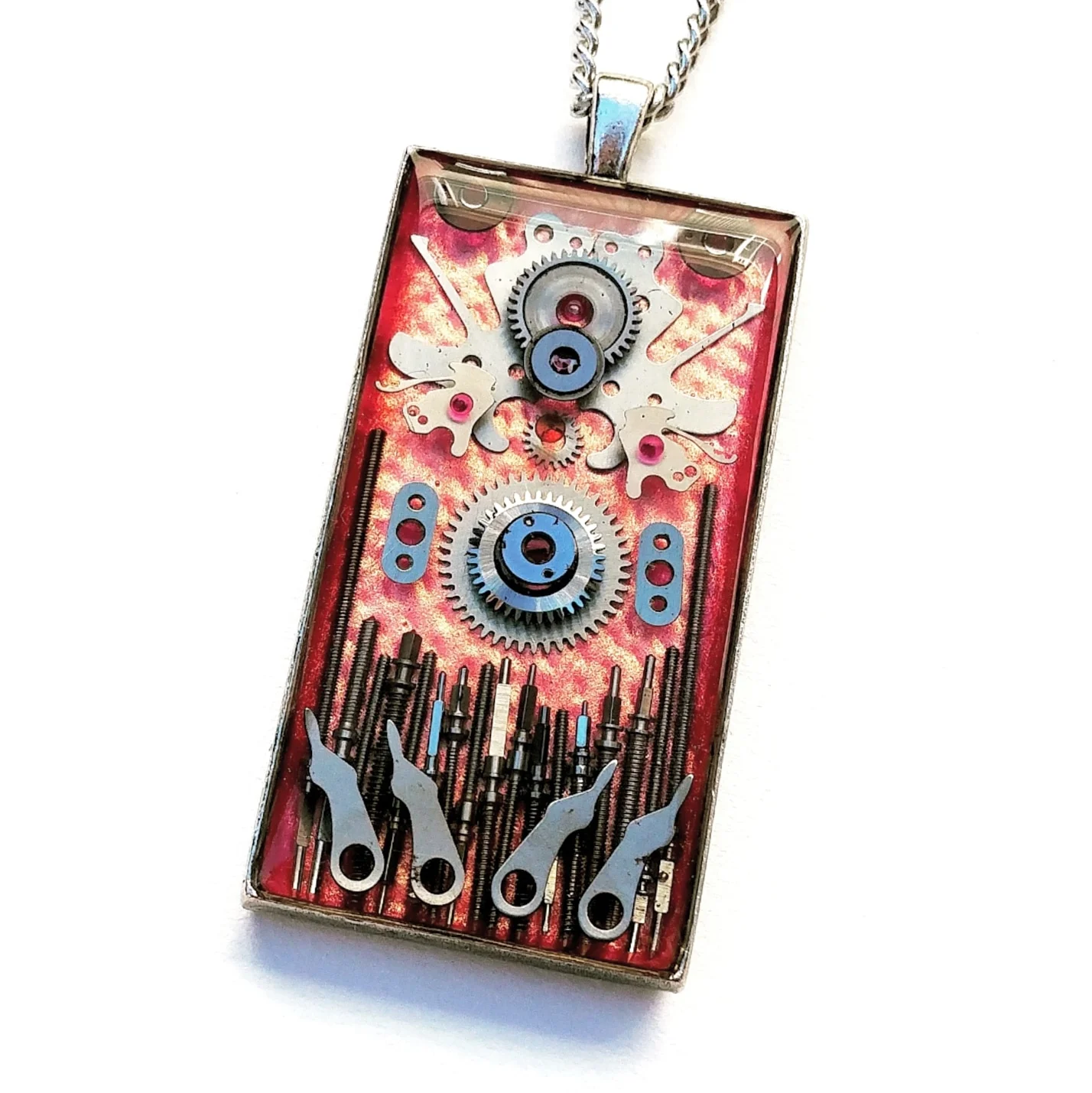 2 1/4" multi layer rectangular pendant, available at Made You Look Jewellery