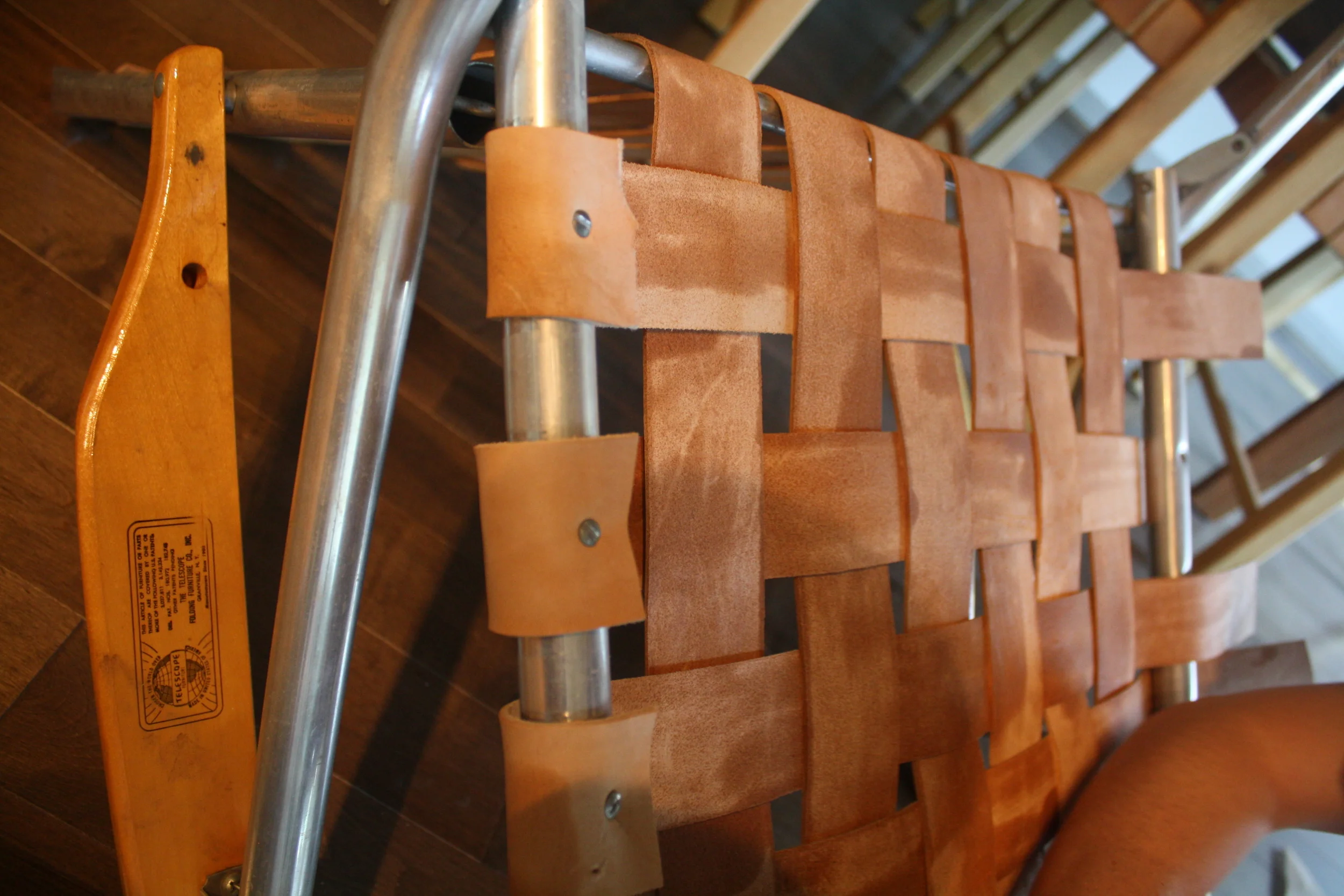 Weave the straps across and secure to the frame, just like the chair was assembled initially.