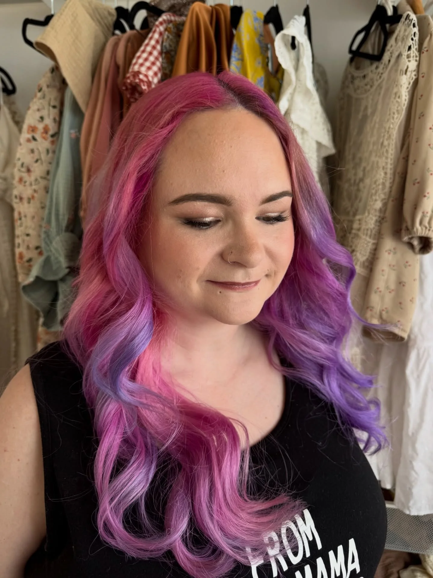 This beautiful mama to be, her hair is so dreamy! We did a beautiful look using the Makeup By Mario Ethereal Eyes Palette, adding some cluster lashes for the perfect pop. Beautiful curls for this mama for that finishing touch. It was lovely to meet y