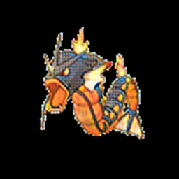 Style-transferred image of Gyarados as a fire type