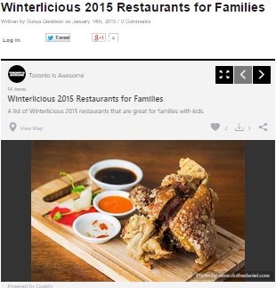 Winterlicious 2015 Restaurants for Families