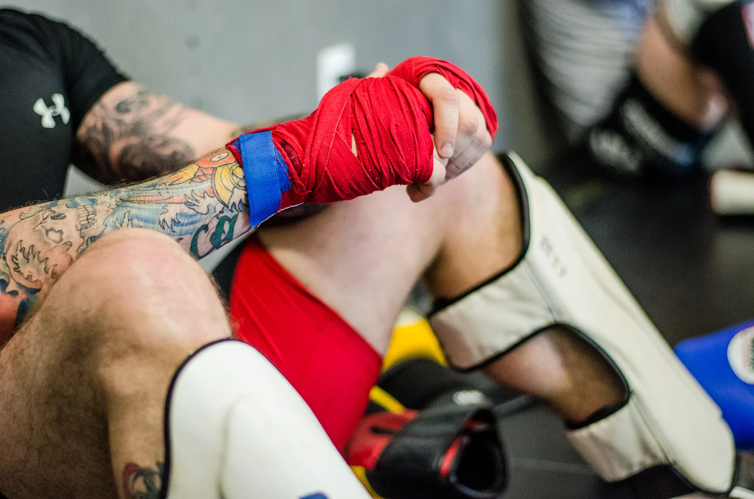 Vince preparing to spar with opponent. 3/28/2014