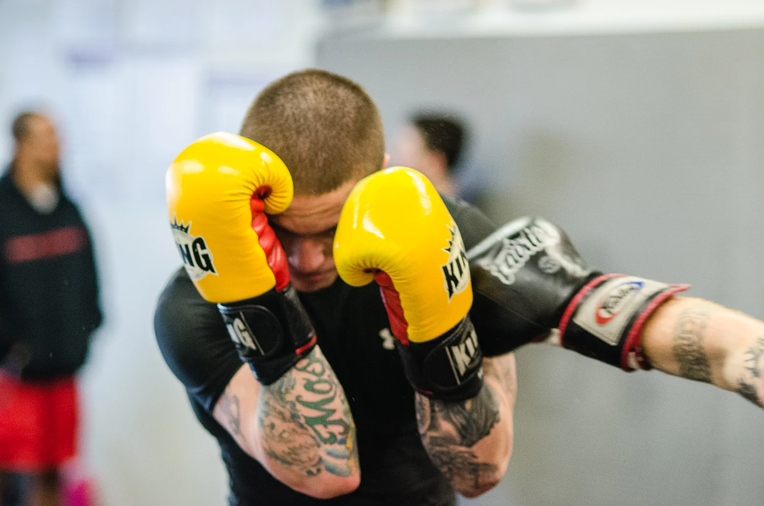 Guarding face from Rob Sullivan punch. 3/28/2014