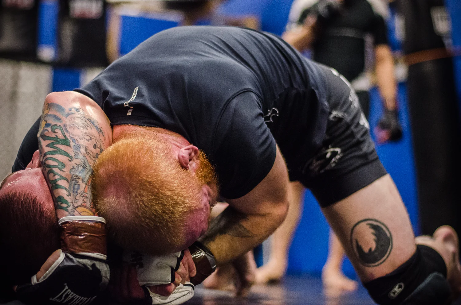 Rob Sullivan Demonstrating a submission move to class while Vince is the on the ground. 4.02.2014