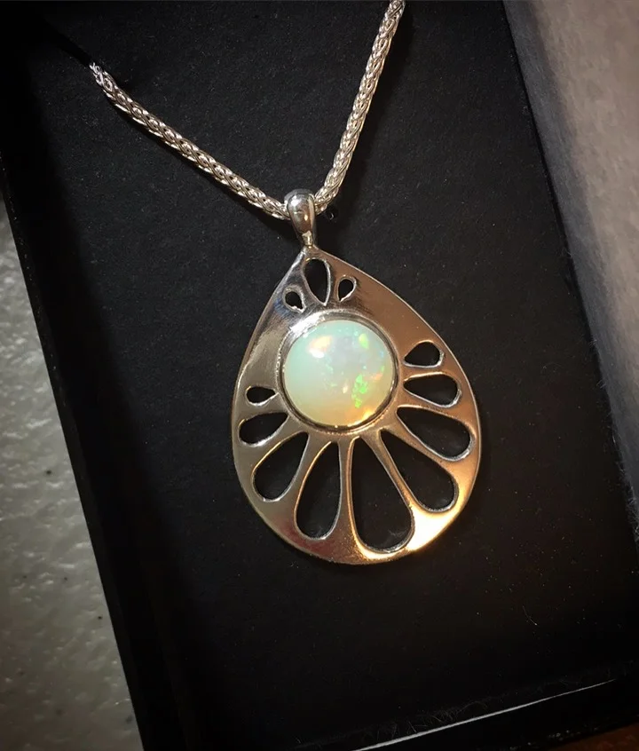 Opal Art Deco Pendant