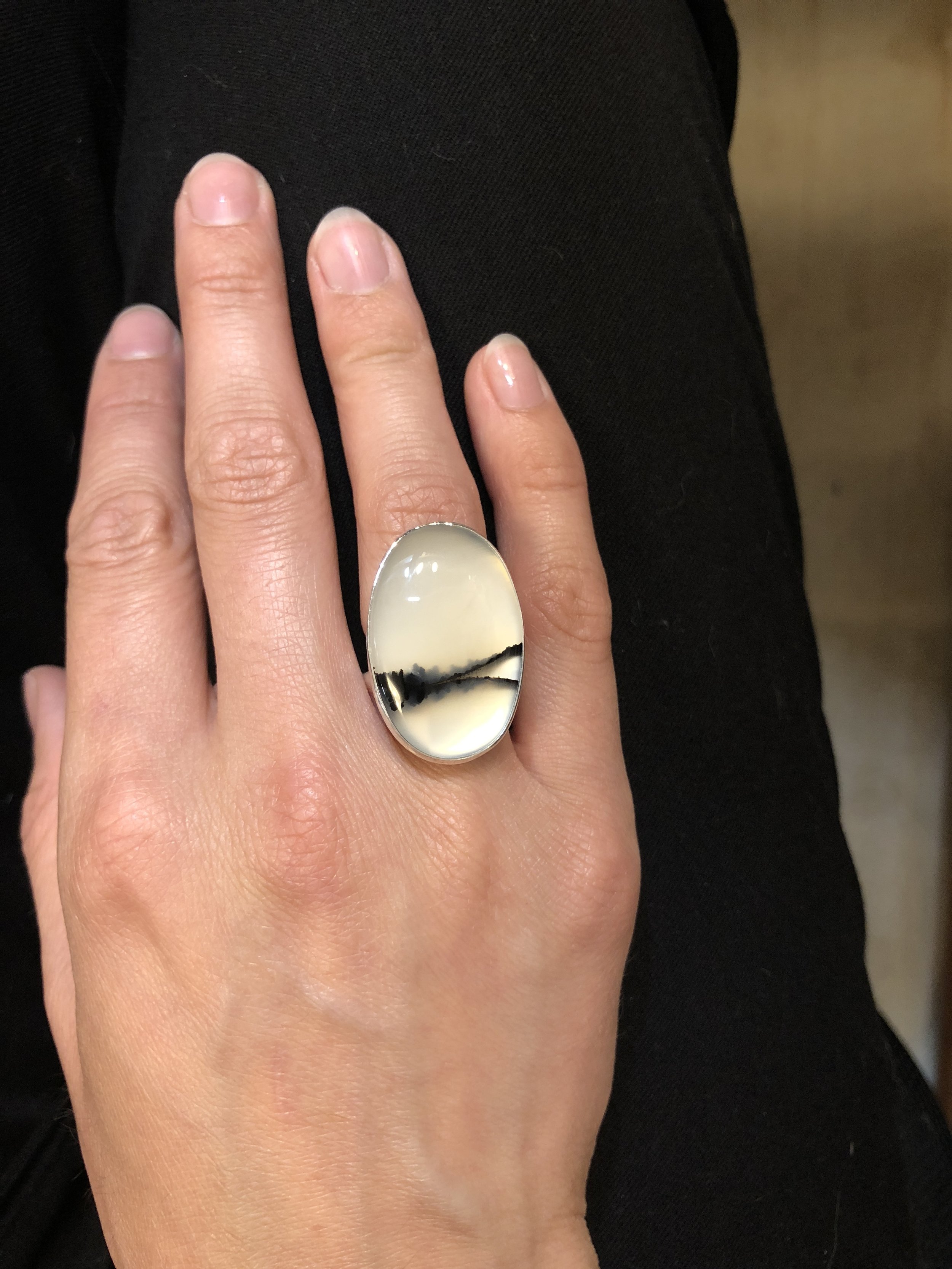  A Montana Agate statement ring I made for myself!  