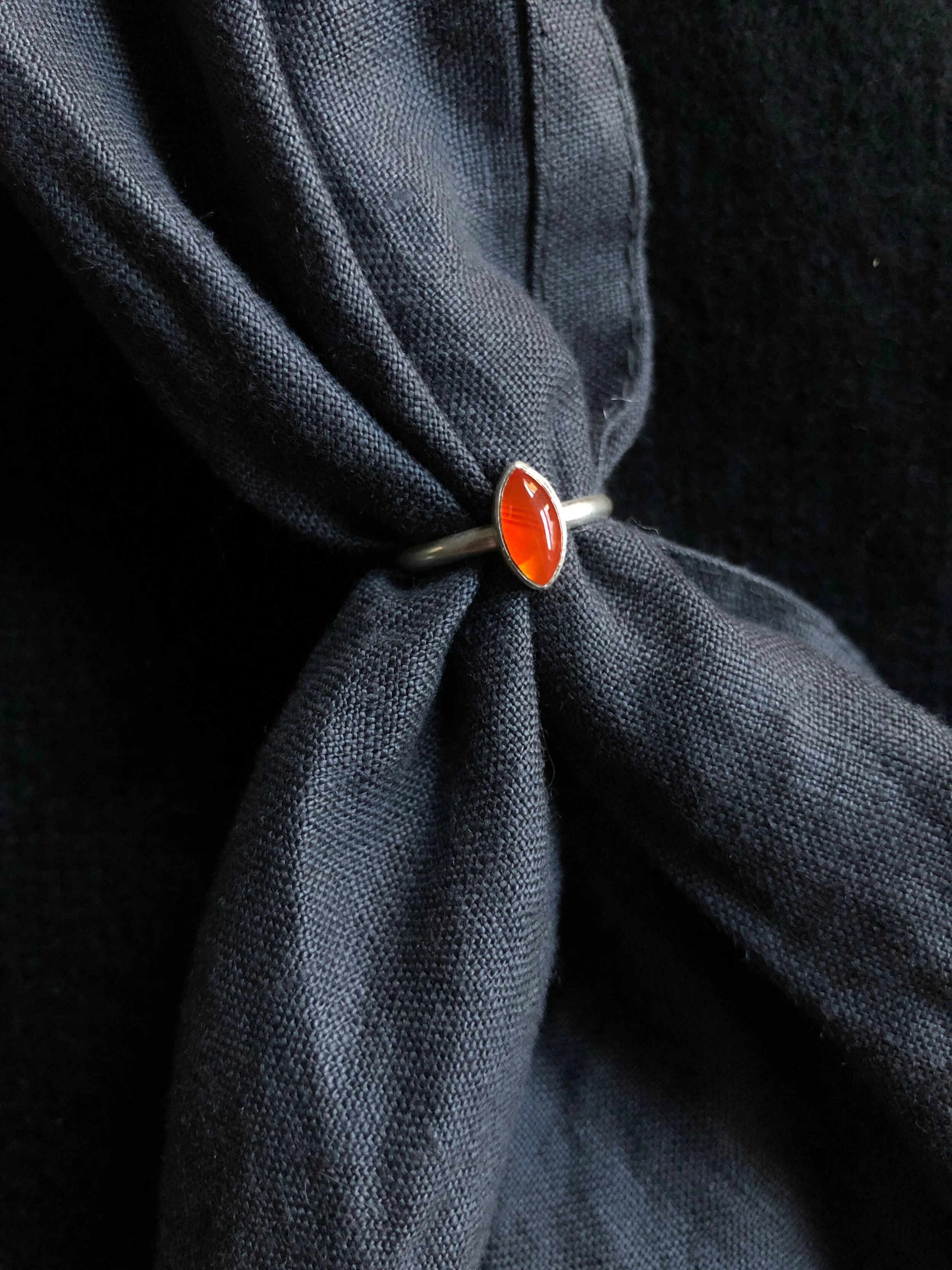 Carnelian Marquise Stacking Ring