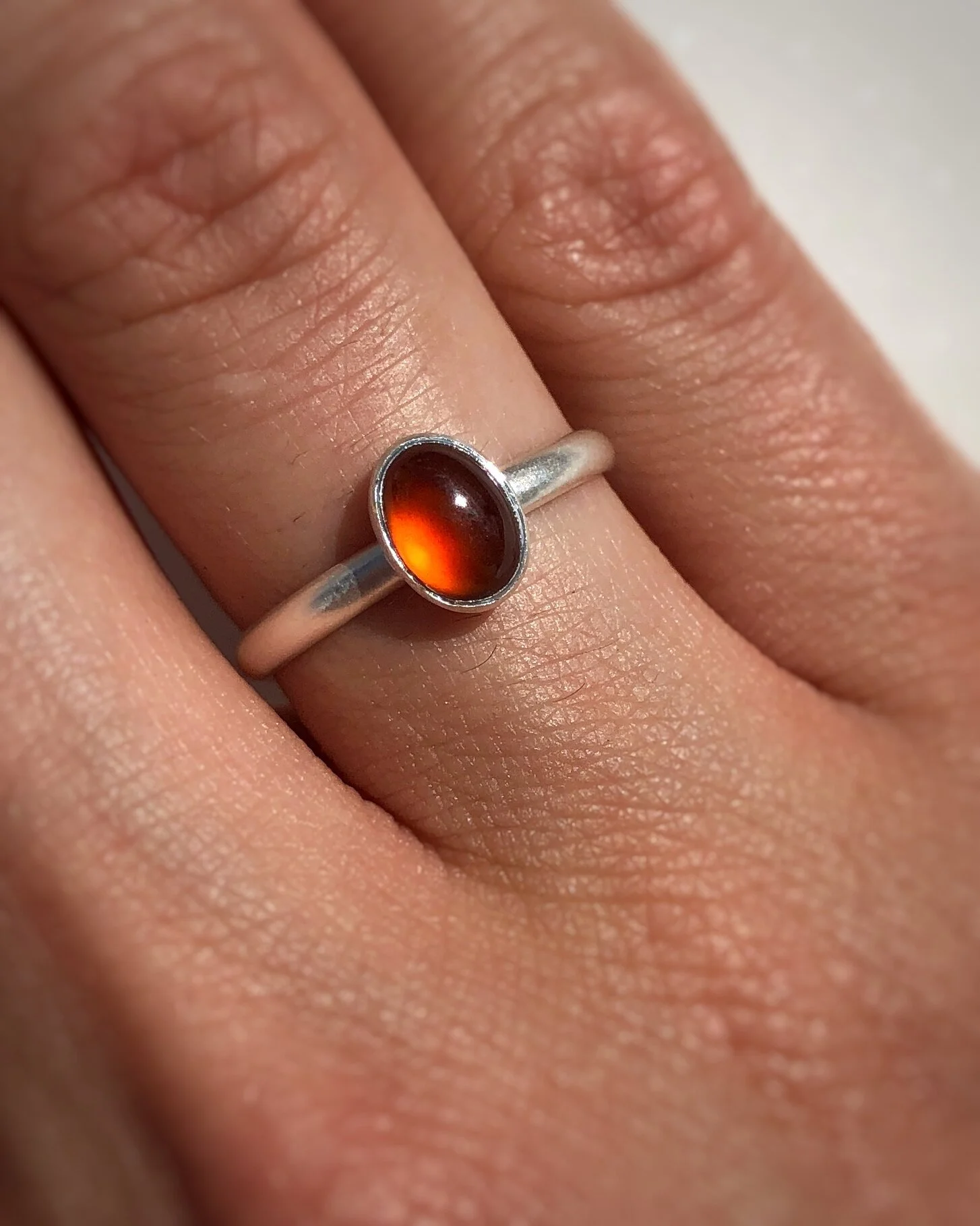 Garnet Oval Stacking Ring