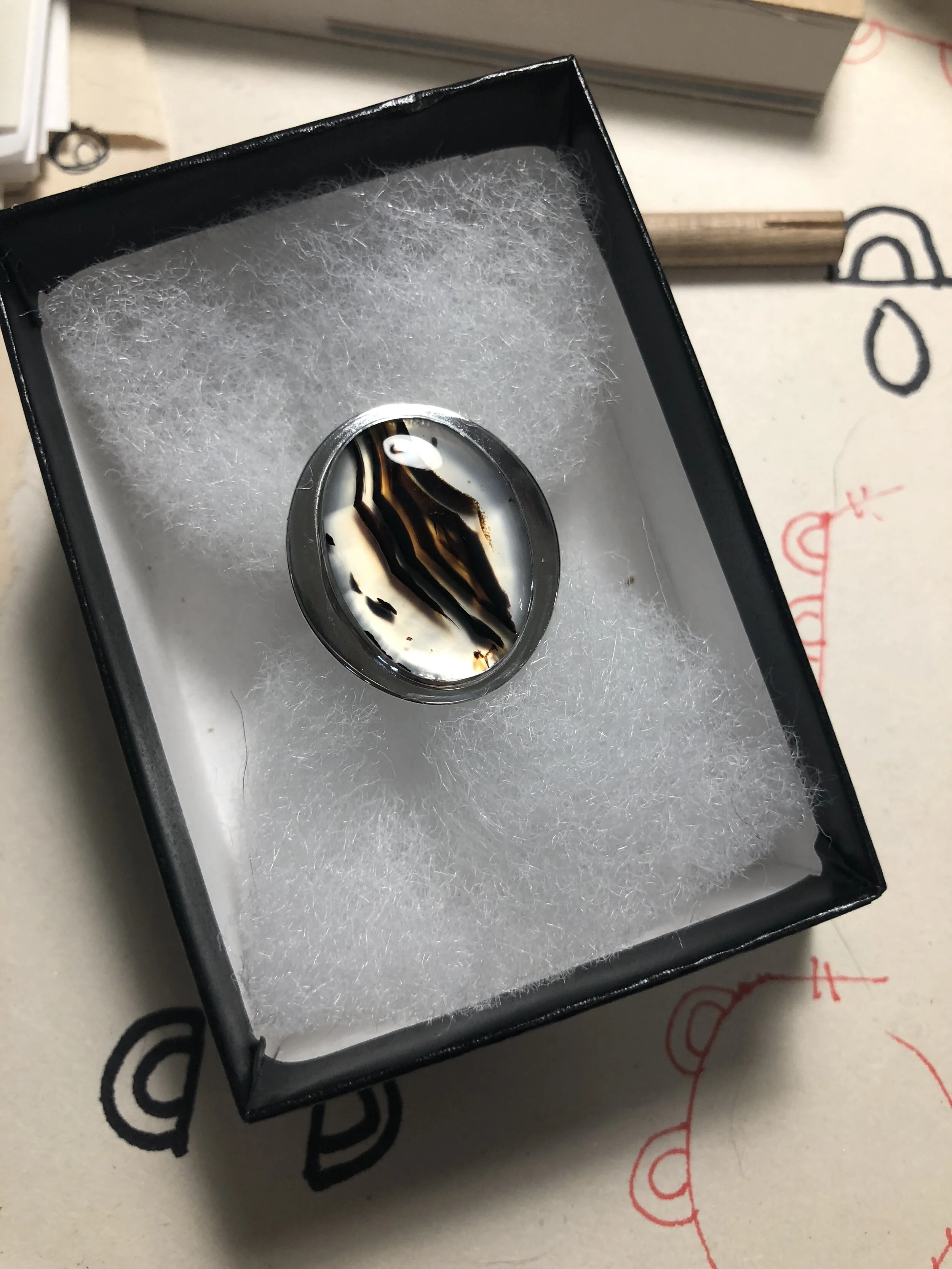  A Montana Agate Statement Ring 