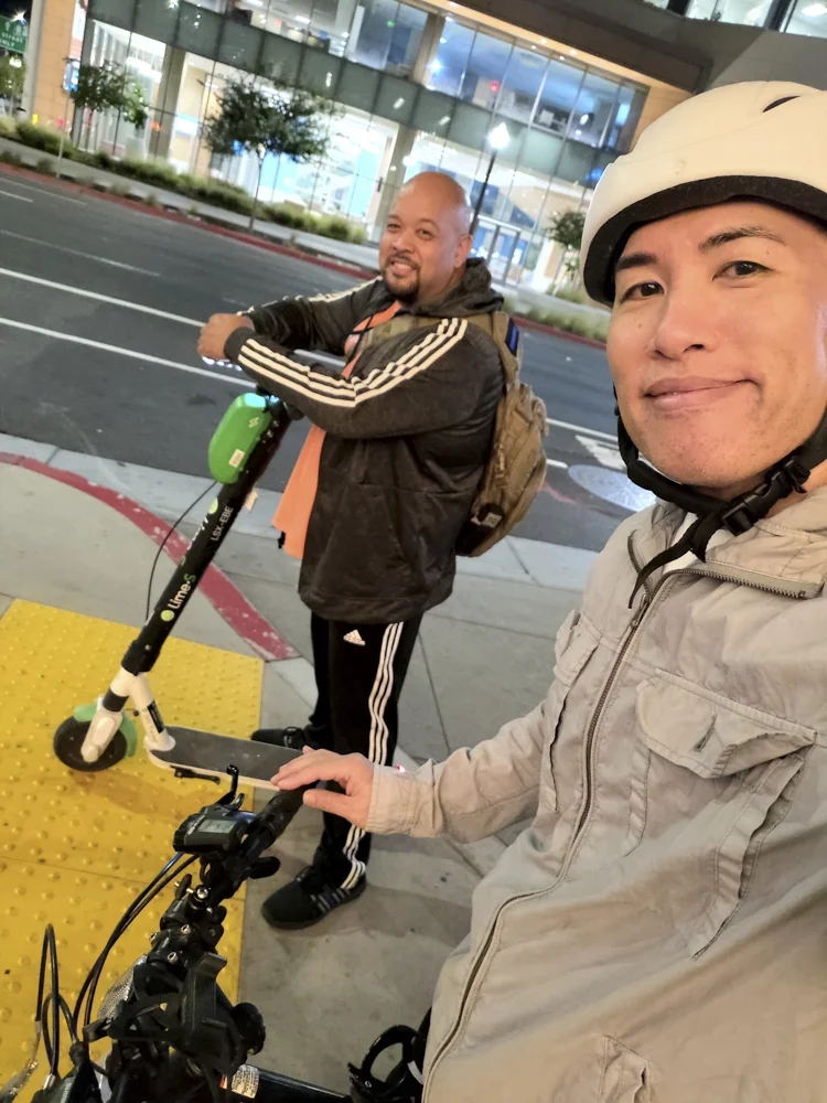 Chris and I cruisin’ the city streets at like 2am. LOL