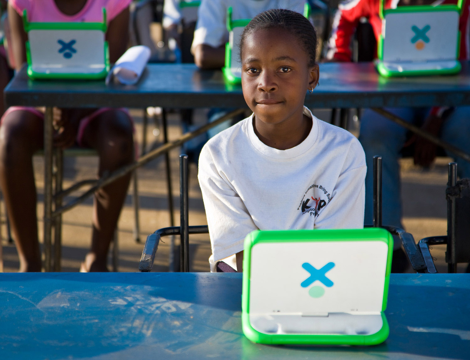 Student with OLPC Laptop