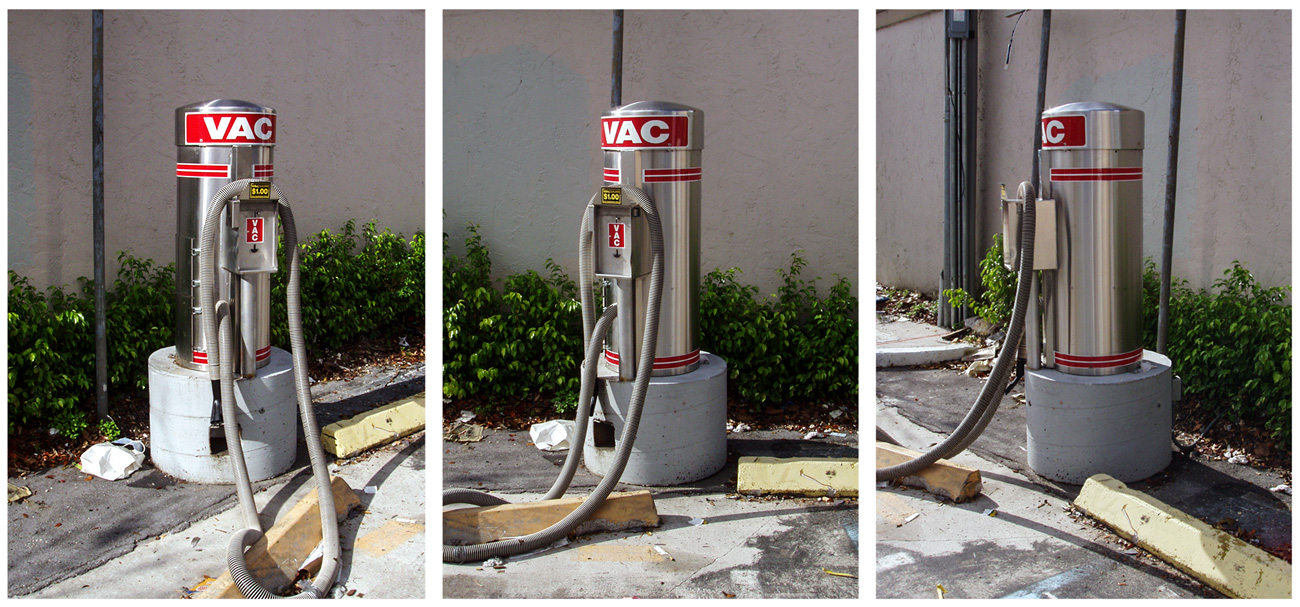 coin operated car vacuum system, $1, Miami, FL