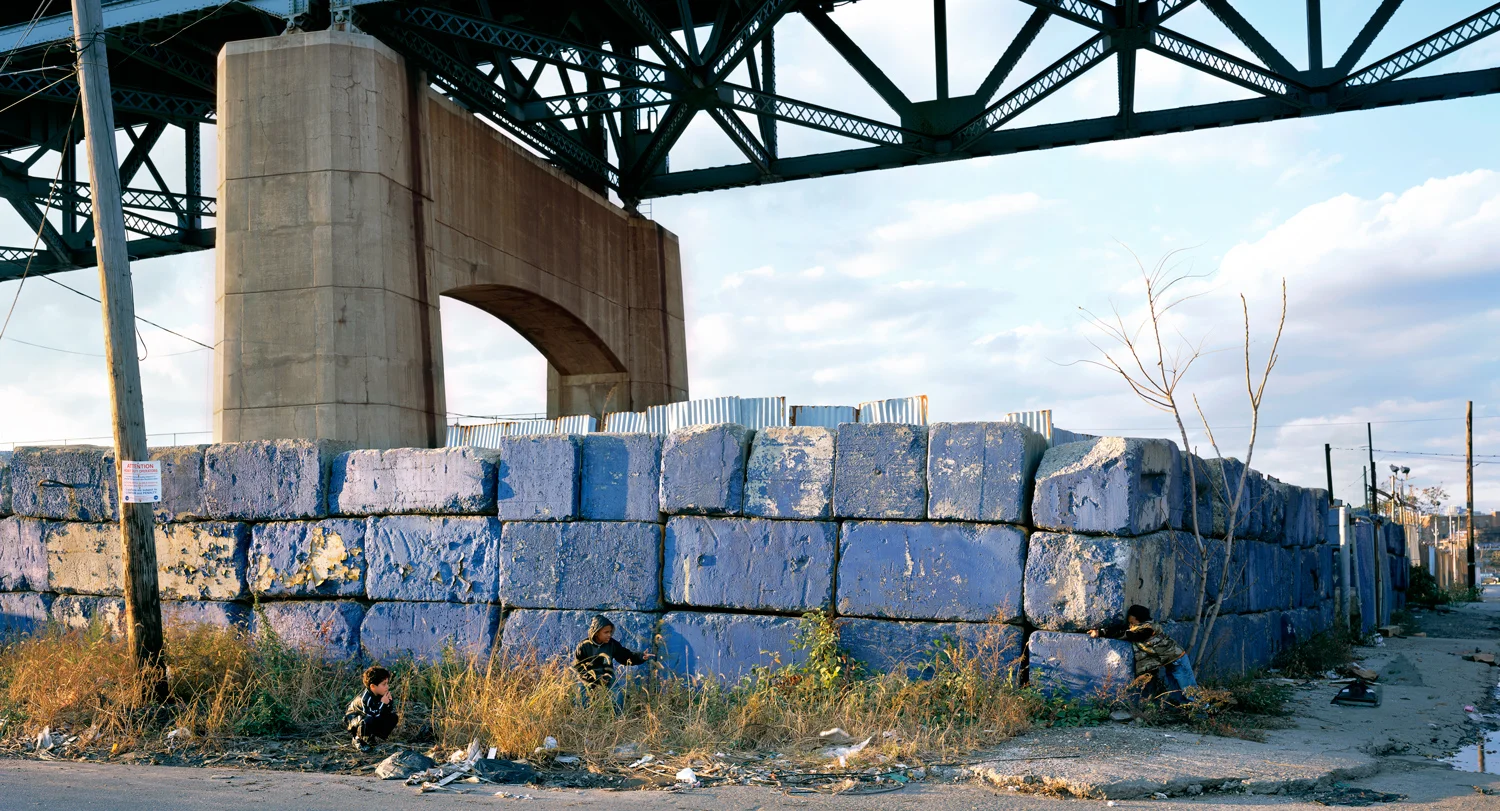‘Bridge III,’ from the series imaginary wars , c-print in oak frame, 20 x 37 inches, © harlan erskine 2008