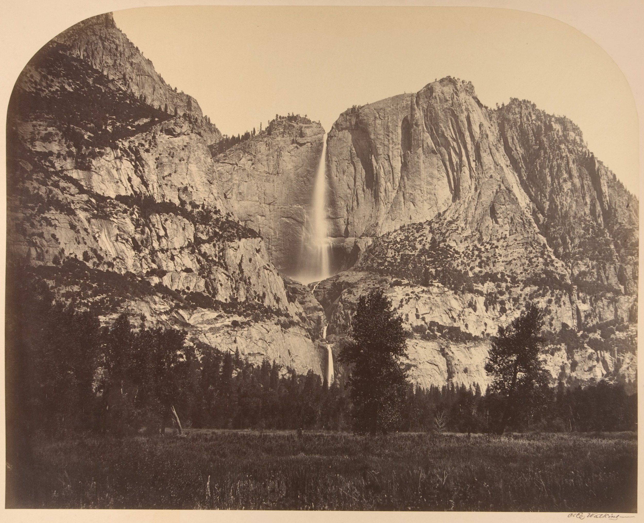 Yosemite Falls, photographed by Carleton E. Watkins, 1861.