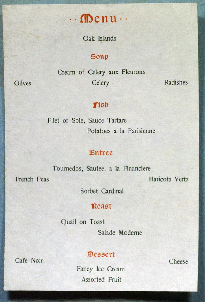Camera Club of New York, Third Annual Dinner, 1899, menu inside detail.*