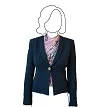 Scarf top under a suit jacket. (Jacket by Giorgio Armani).