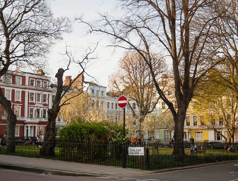 Chalcot square in Primrose Hill, next door to St John's Wood