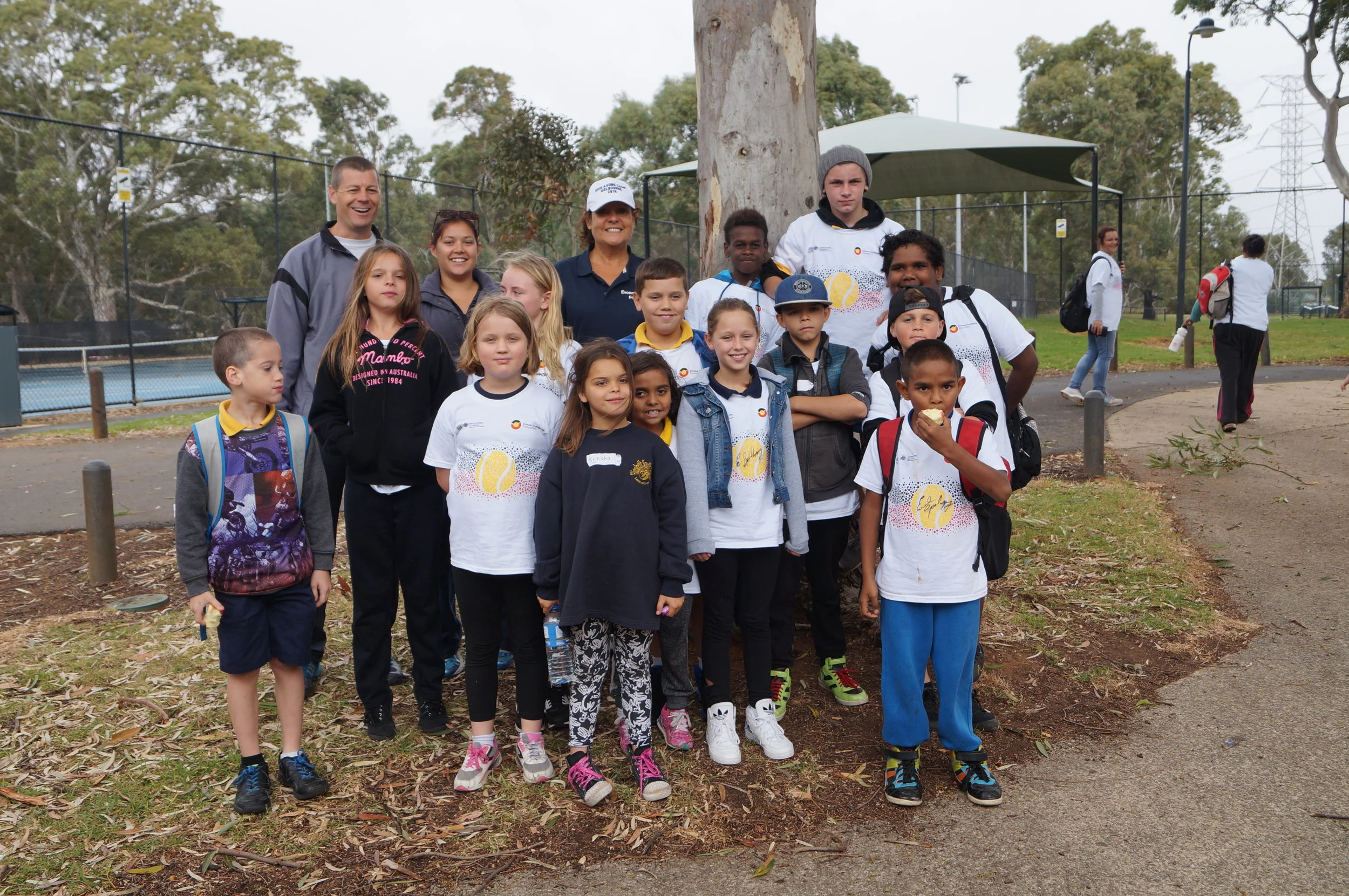 Our thanks to long time program supporter Head Master Steve Smith pictured with Evonne and his Elizabeth South Primary students at the Salisbury, SA C&T Day