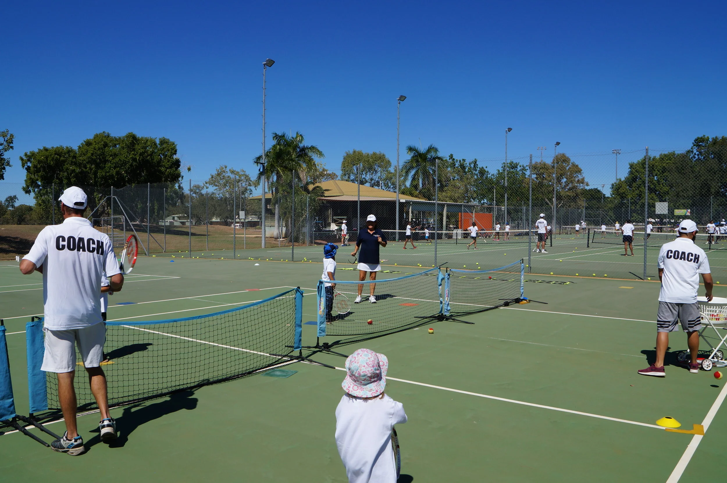 All coaches on deck and working hard at Katherine Tennis Club
