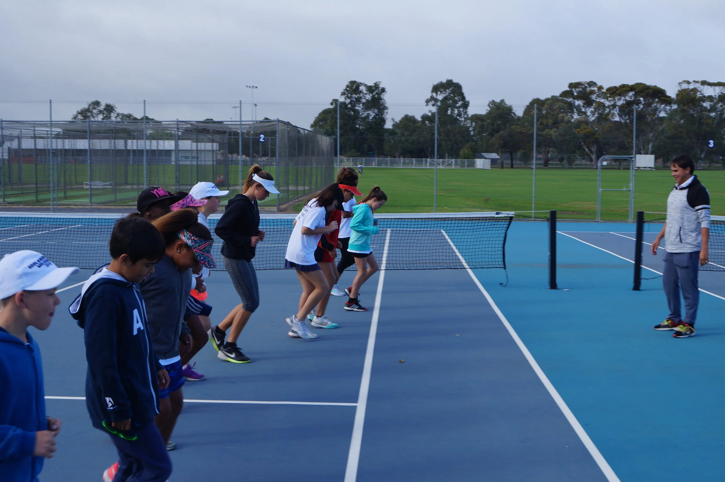 Head coach / Program Coordinator Anzac Leidig warms up the Adelaide Camp selections