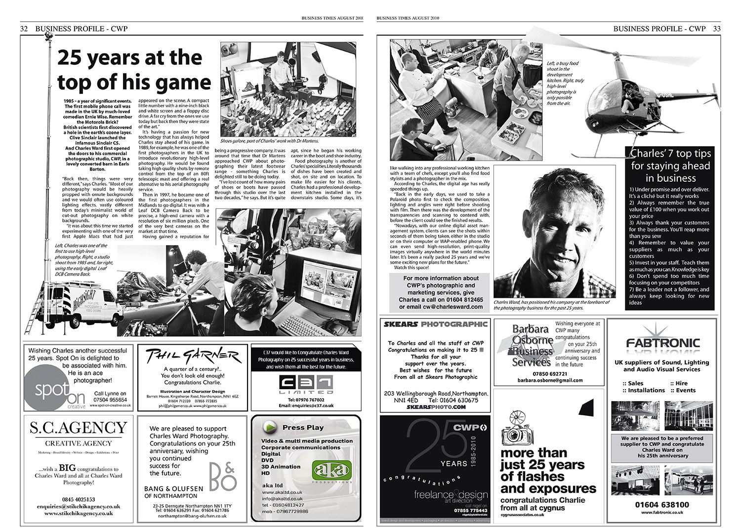 Our 25th anniversary article in the Business Times newspaper
