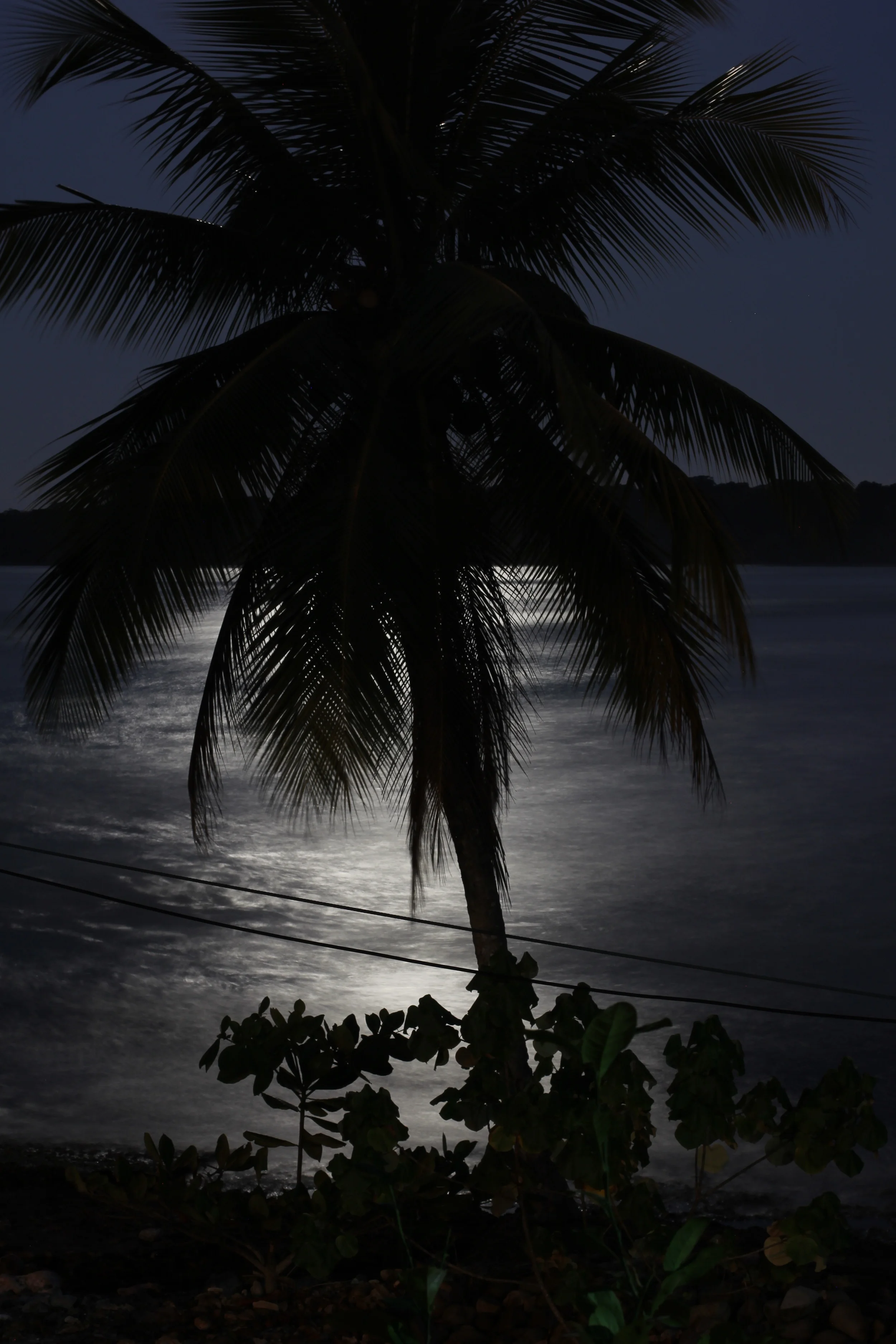 full moon in cahuita bay