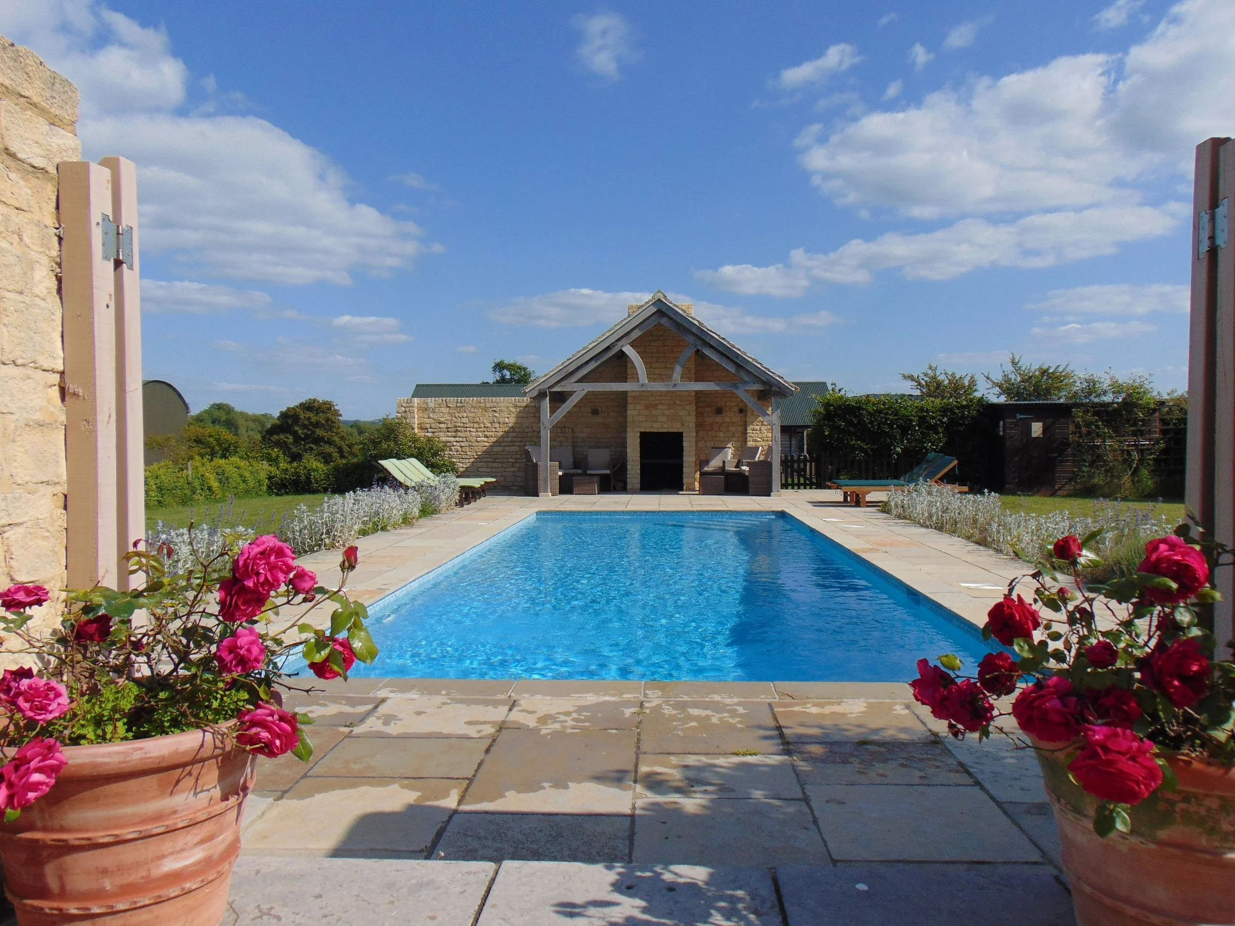 Pool with rose pots.JPG