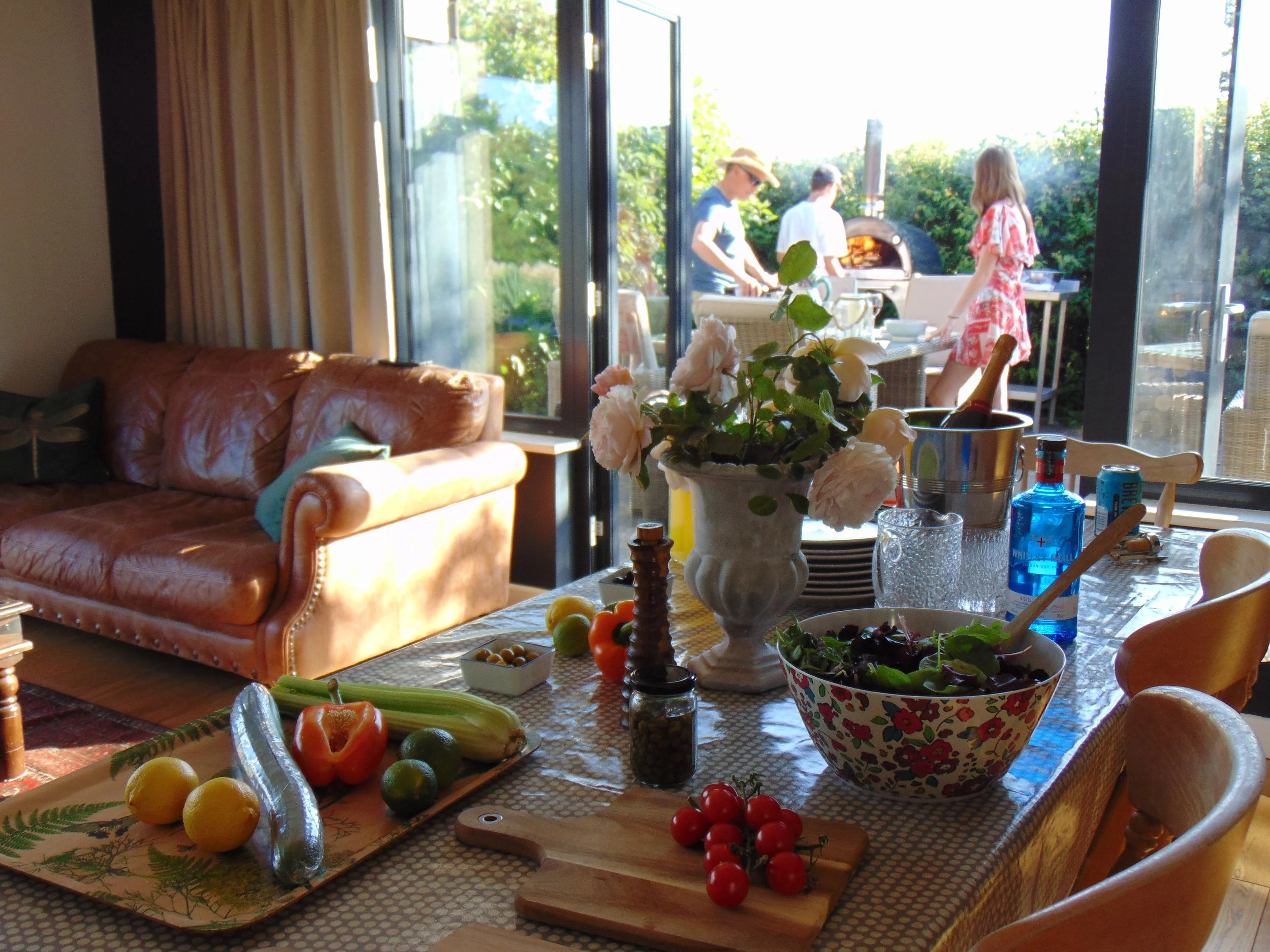 Evening meal at Summer House.JPG