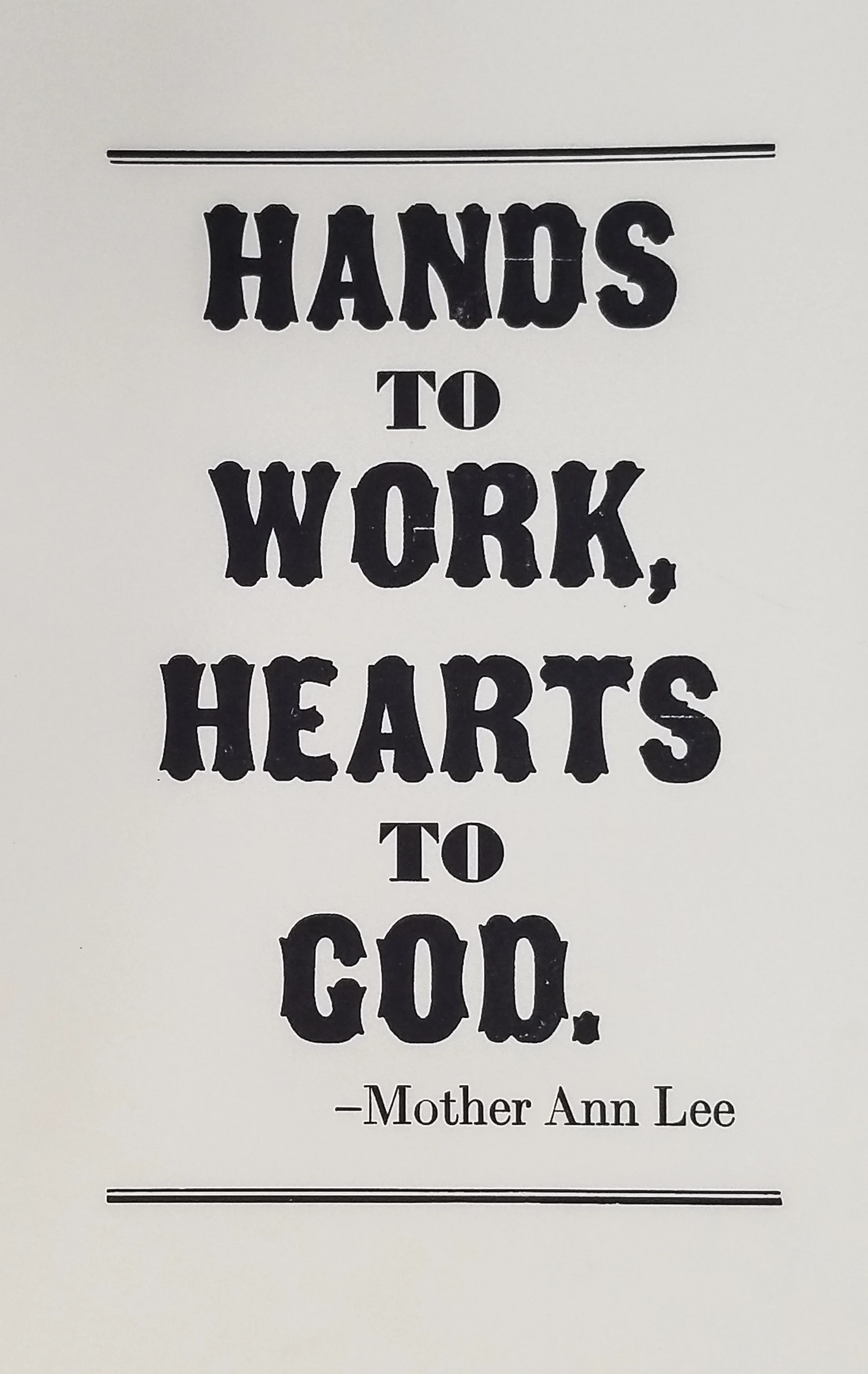 Hands to Work, Hearts to God
